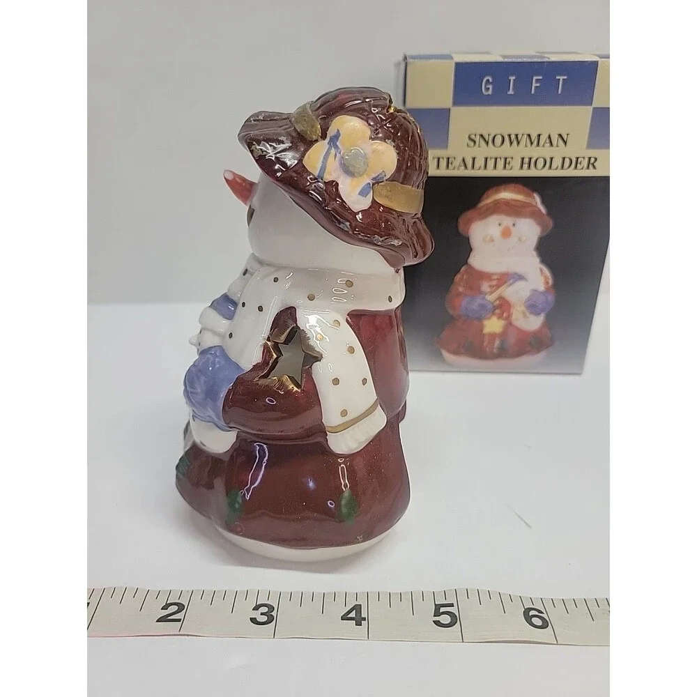 Ceramic‎ Snowman Votive Tea Light Figurine